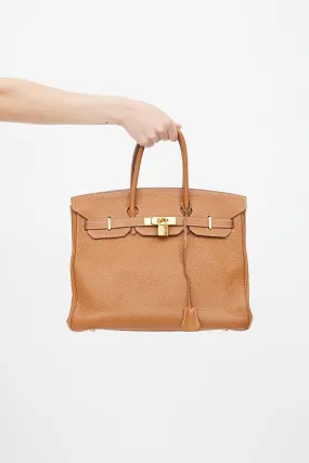 2008 Gold Clemence Birkin 35 Bag