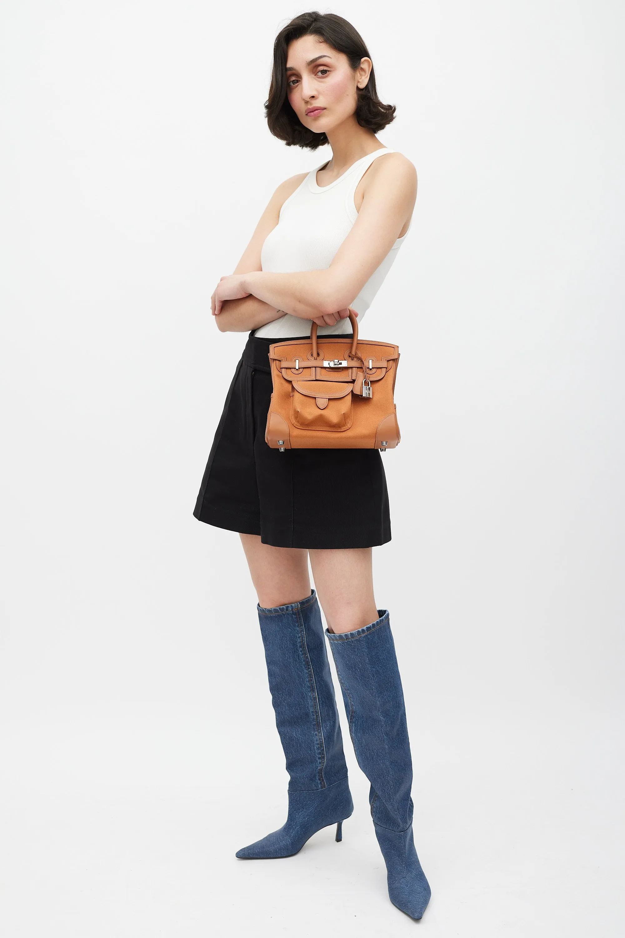 2022 Gold Toile Goeland & Swift Leather Birkin Cargo 25 Bag
