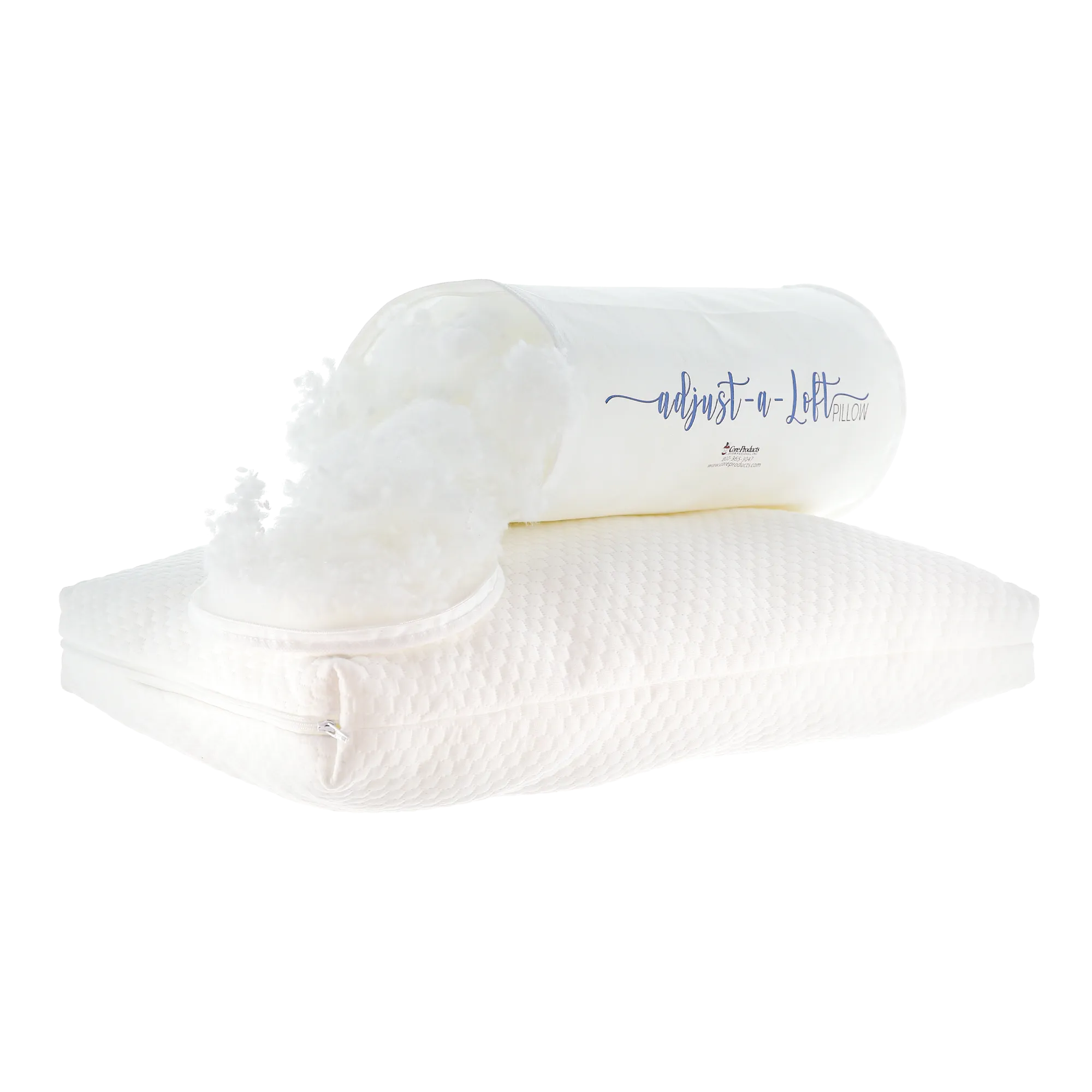 Adjust-A-Loft Fiber Adjustable Comfort Pillow with Cooling Memory Foam Insert, Standard/Full