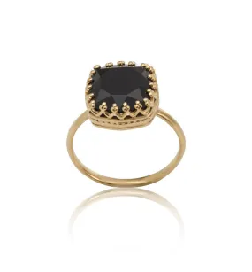 Amelia Ring, Black Onyx, Gold