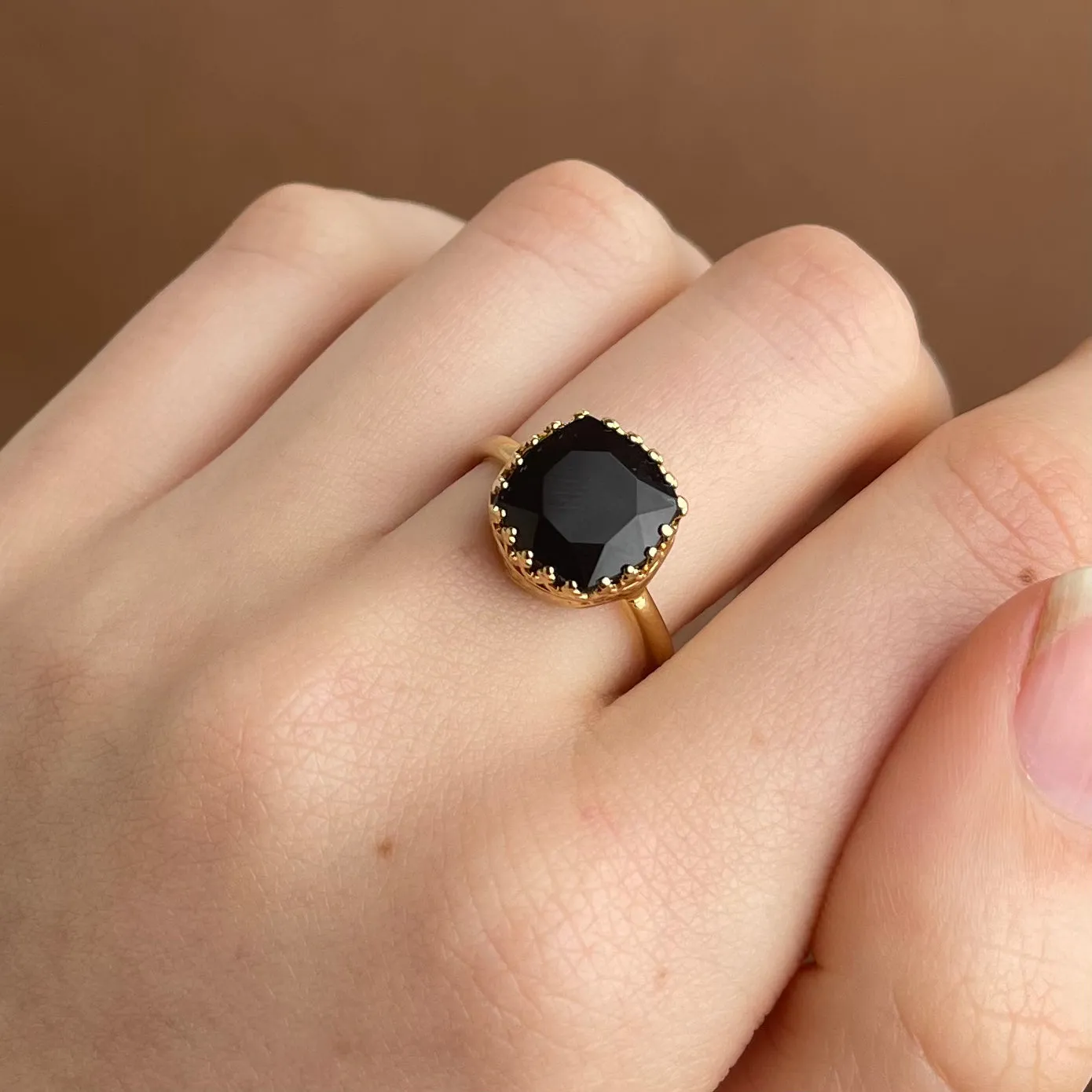 Amelia Ring, Black Onyx, Gold