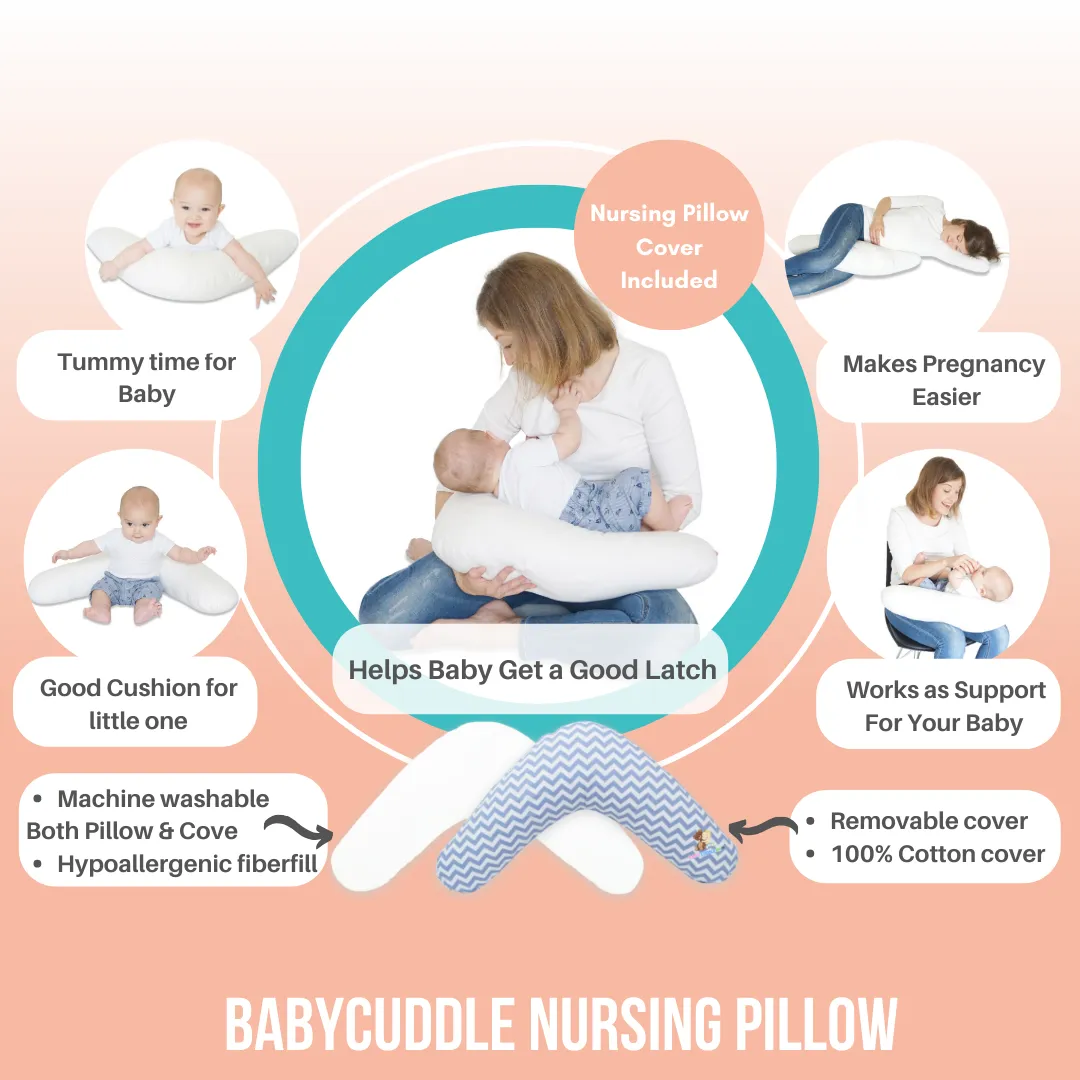 Babycuddle Nursing Pillow (Multi-use) - Dino in Cream