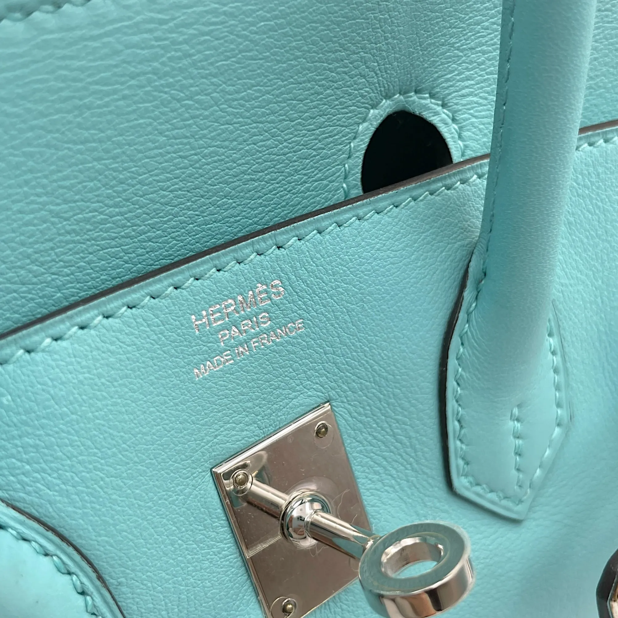 Birkin 25 Blue Atoll in Swift, Palladium hardware