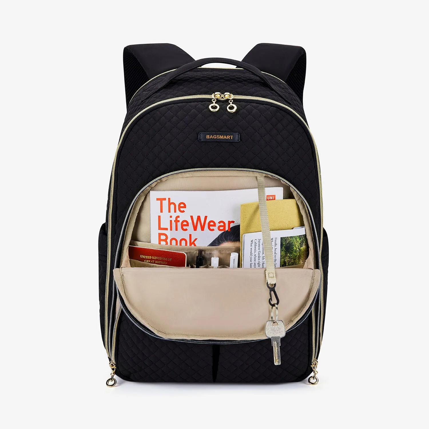 Bonchemin Black Laptop Backpacks for Women