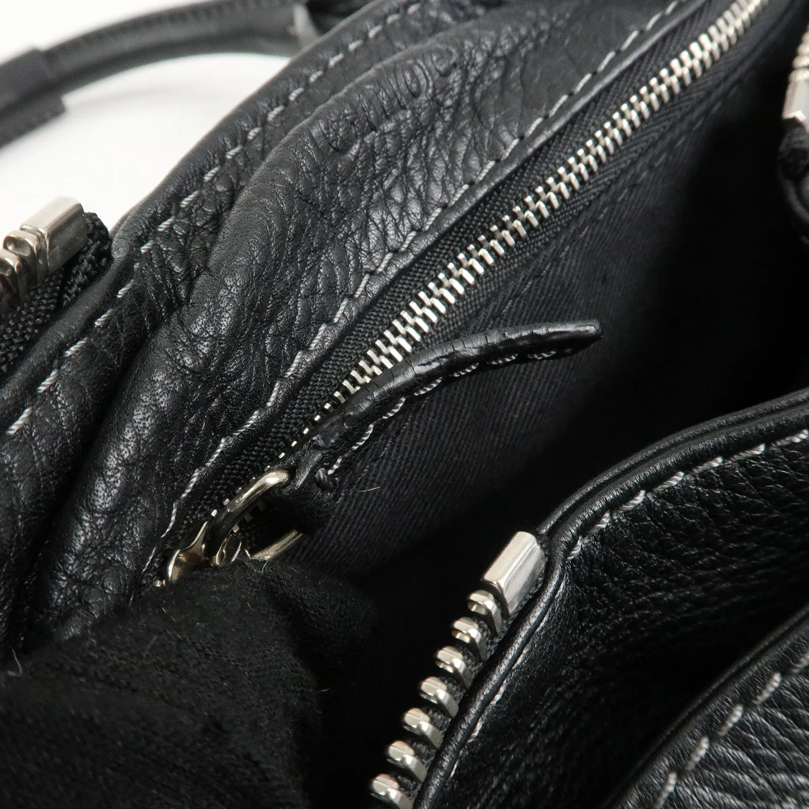 Chloe Paddington Leather Hand Bag Shoulder Bag Medium Black Used