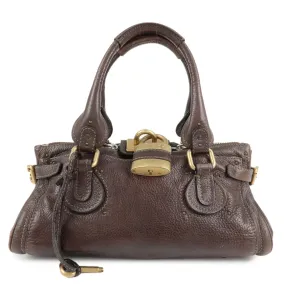 Chloe Paddington Leather Shoulder Bag Hand Bag Brown Gold HDW Used