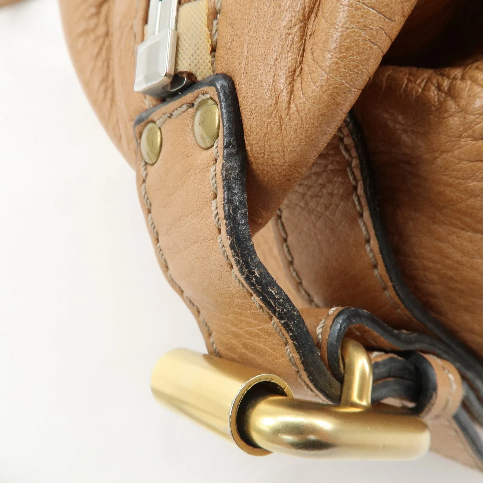Chloe Paddington Leather Shoulder Bag Hand Bag Brown Used