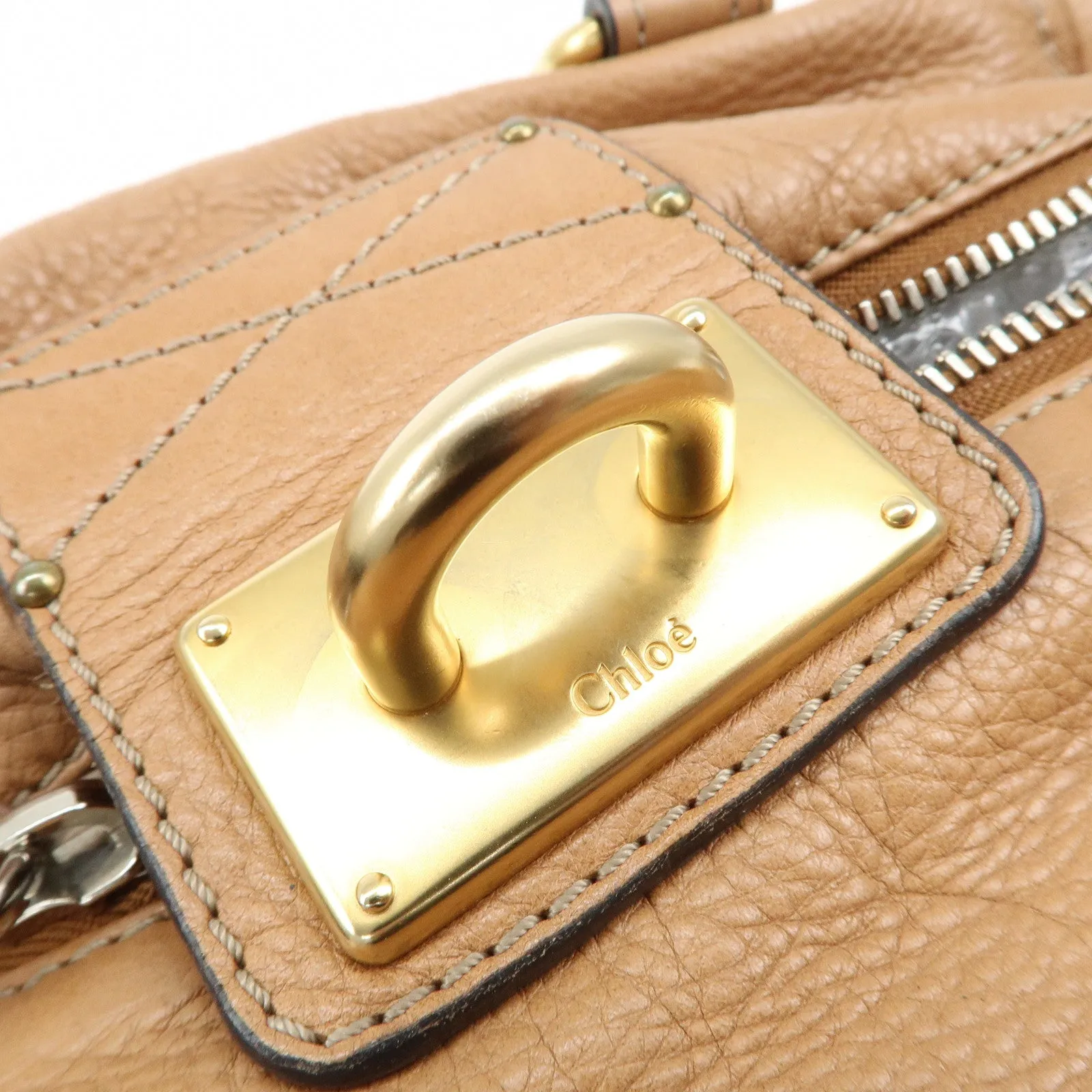 Chloe Paddington Leather Shoulder Bag Hand Bag Brown Used