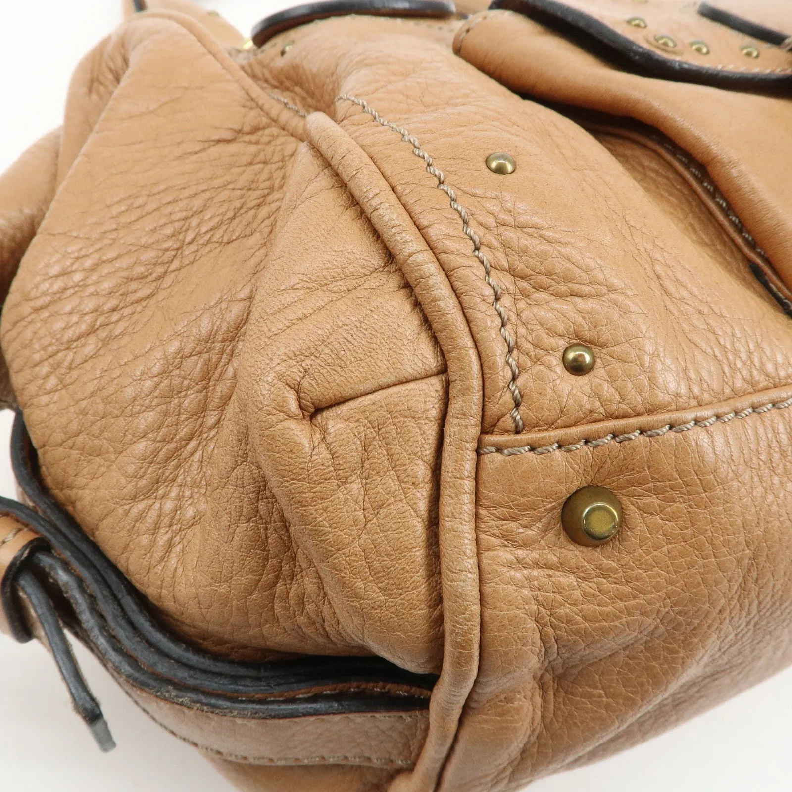 Chloe Paddington Leather Shoulder Bag Hand Bag Brown Used
