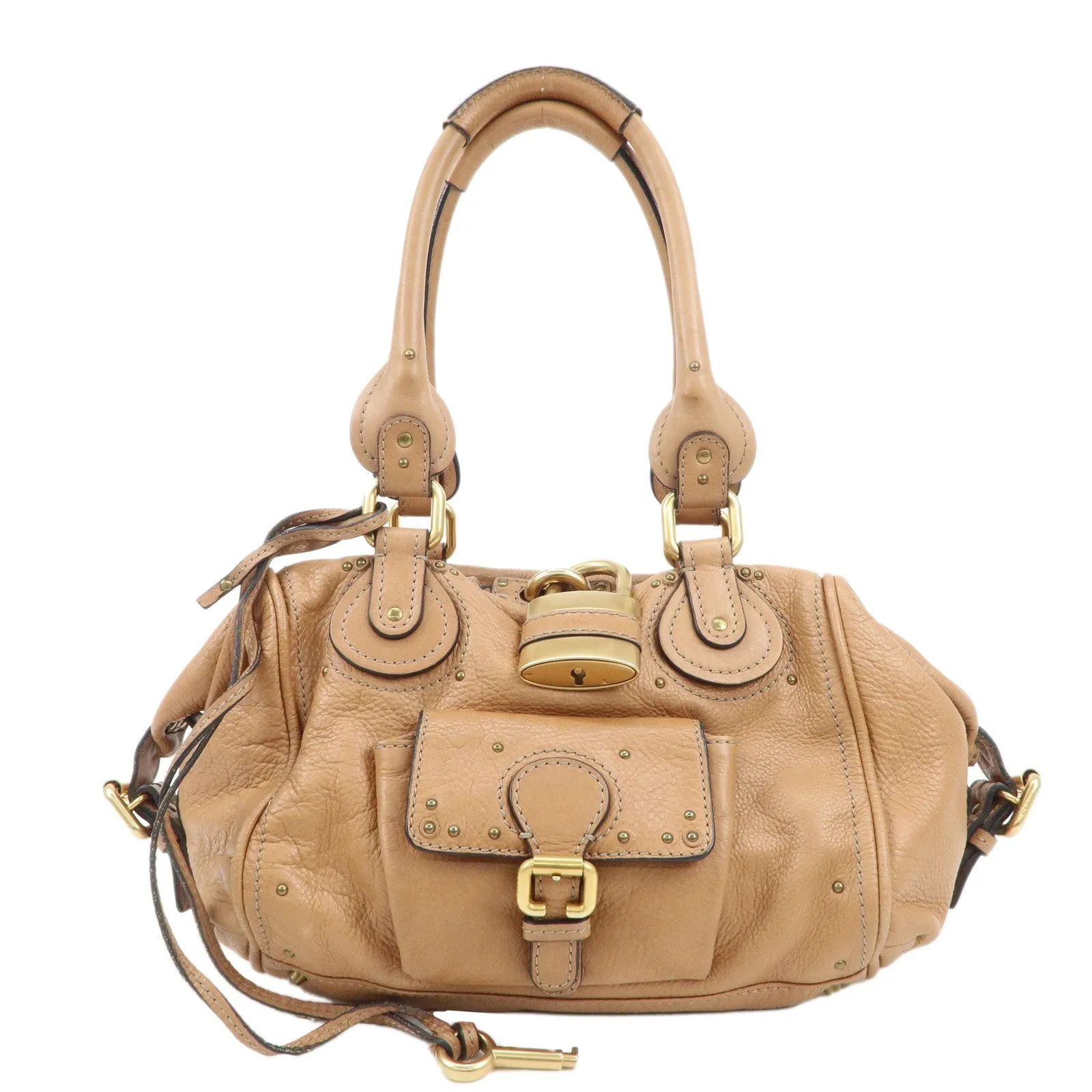 Chloe Paddington Leather Shoulder Bag Hand Bag Brown Used