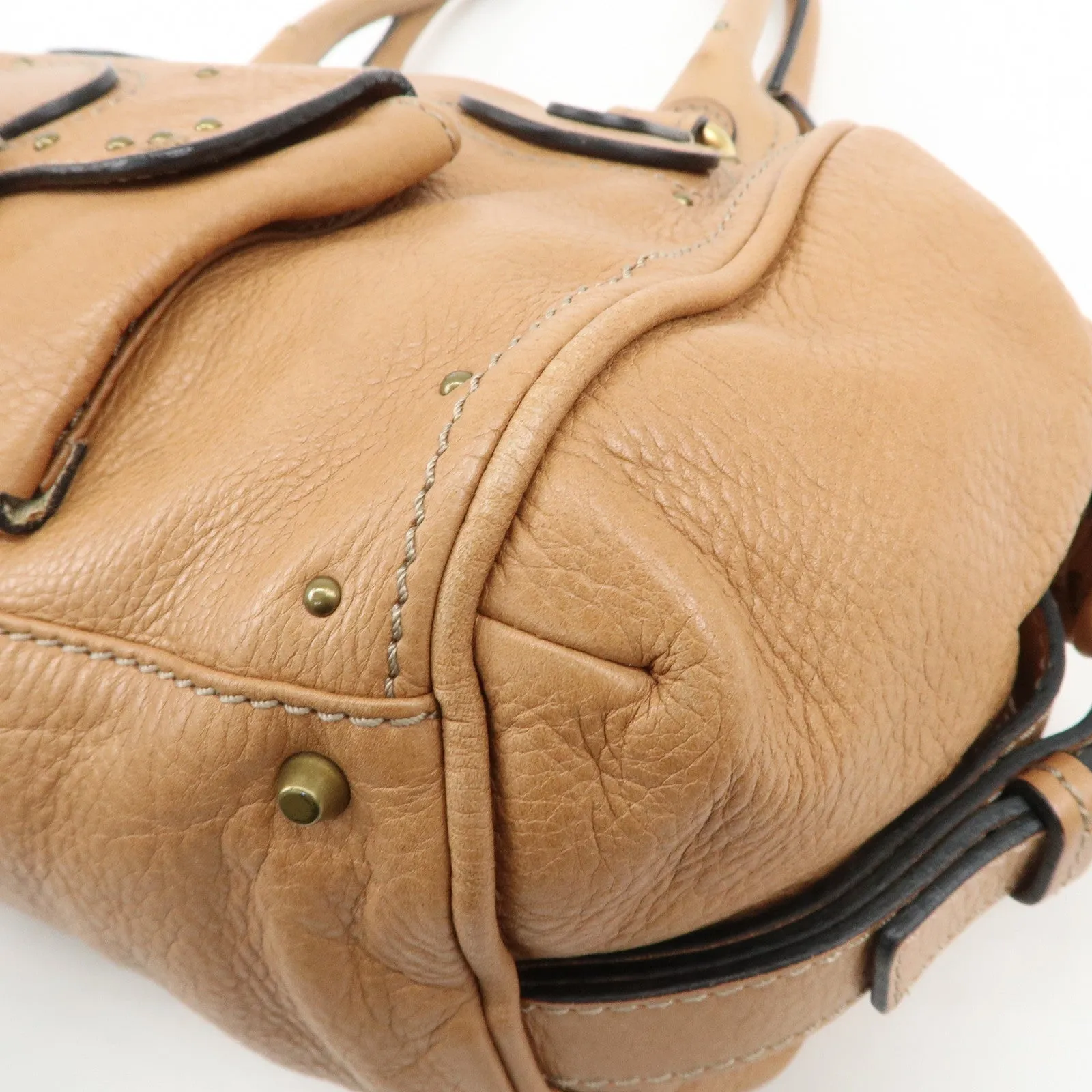 Chloe Paddington Leather Shoulder Bag Hand Bag Brown Used