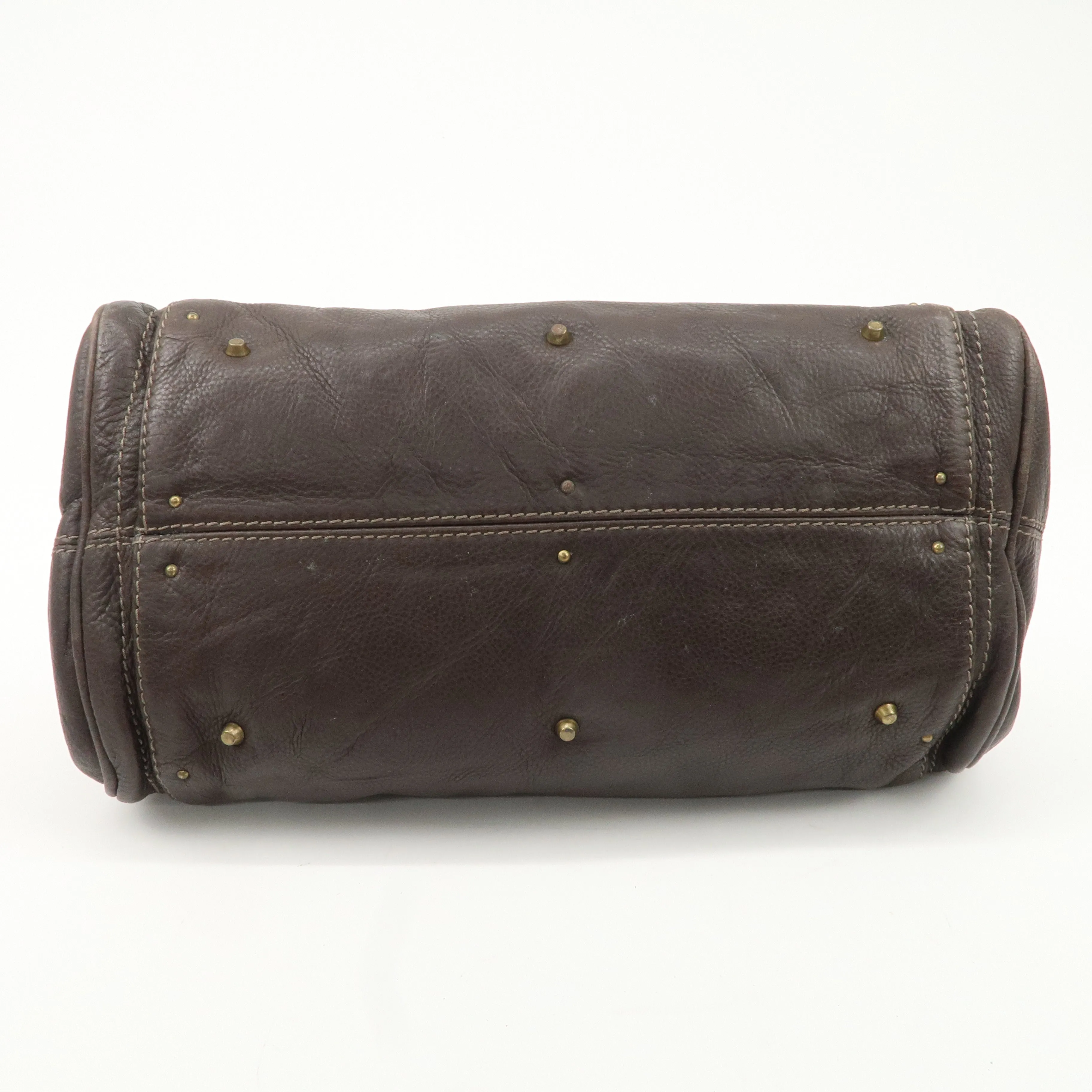 Chloe Paddington Leather Shoulder Bag Hand Bag Dark Brown Used