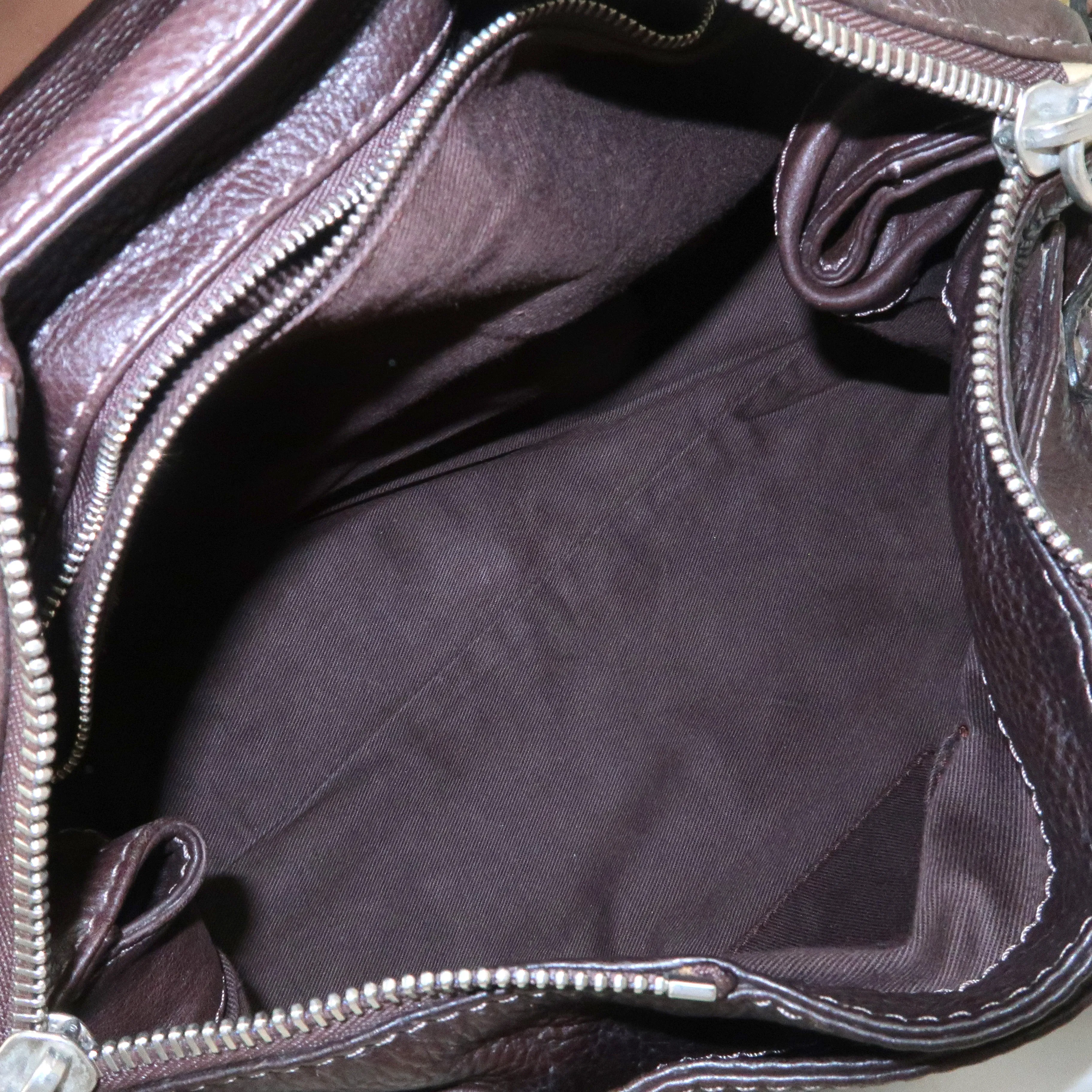 Chloe Paddington Leather Shoulder Bag Hand Bag Dark Brown Used