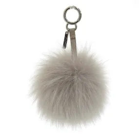 FENDI Charm Pom Keychain Fur Gray