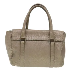 FENDI Hand Bag Leather Gray  39445