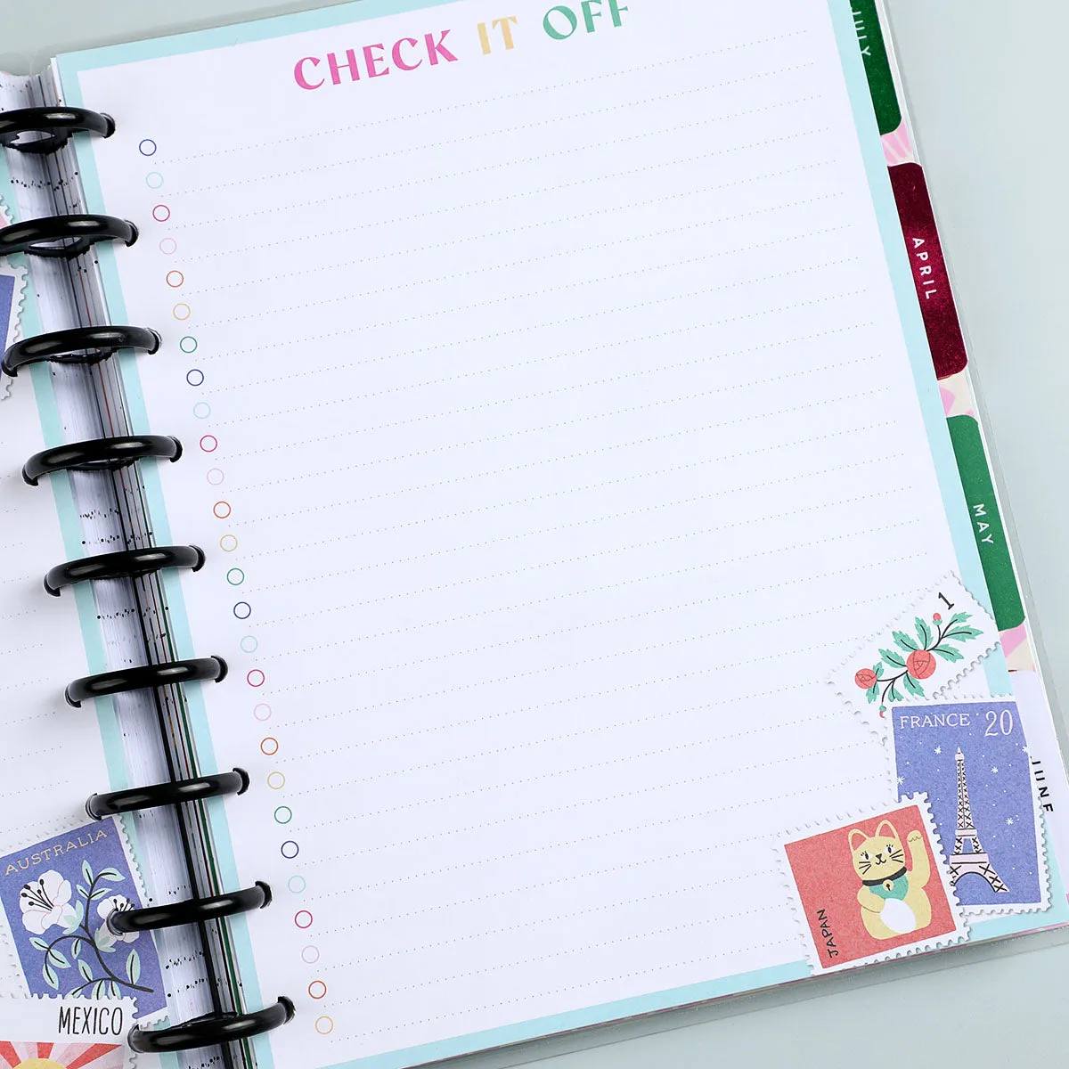 Happy Planner Bright Travels CLASSIC Fill Paper Tània Garcia - Checklist Lined