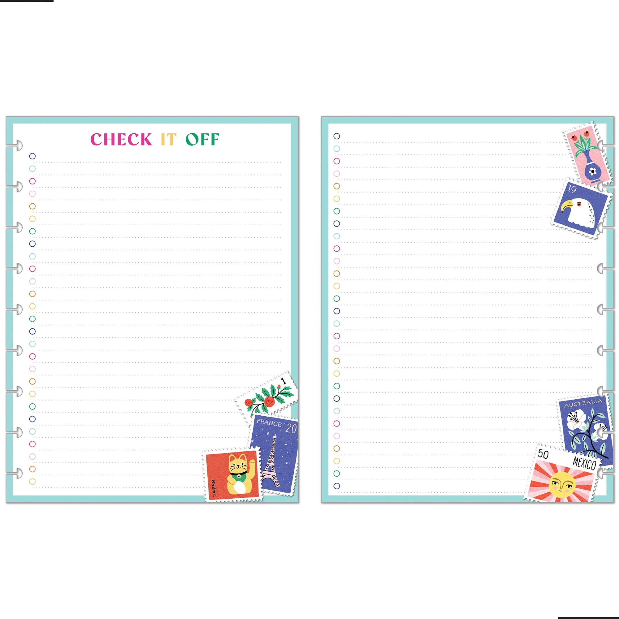 Happy Planner Bright Travels CLASSIC Fill Paper Tània Garcia - Checklist Lined