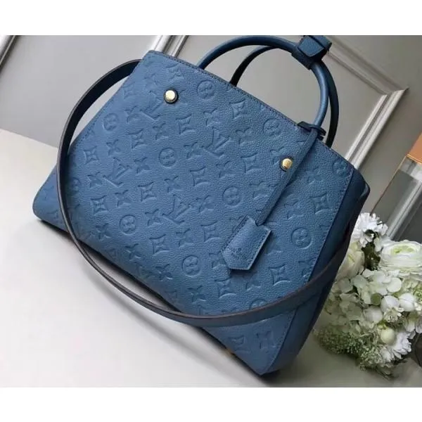 Monogram Empreinte Leather Montaigne Mm Bag Bleu Jean