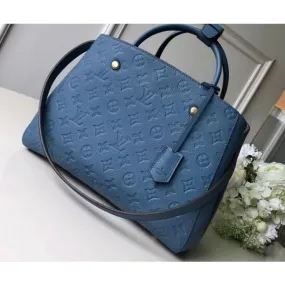 Monogram Empreinte Leather Montaigne Mm Bag Bleu Jean