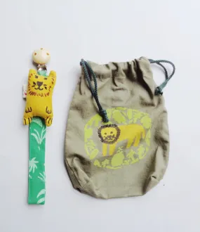 Pacifier clip -  Jungle green Leo lion