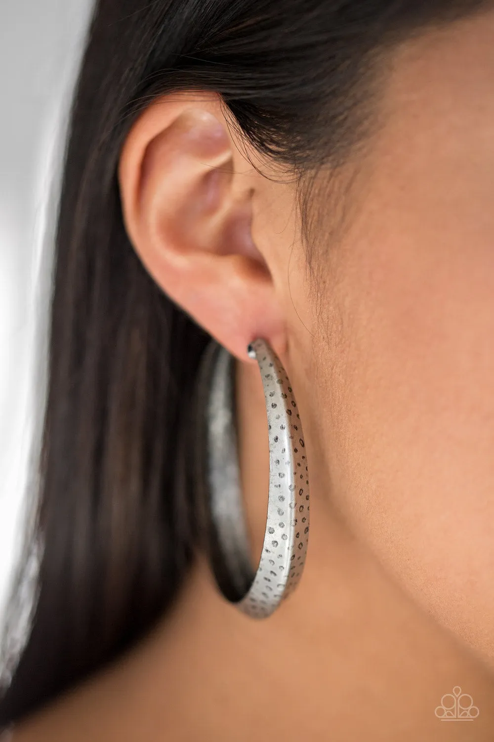 Paparazzi Jungle To Jungle - Silver Hoop Earrings
