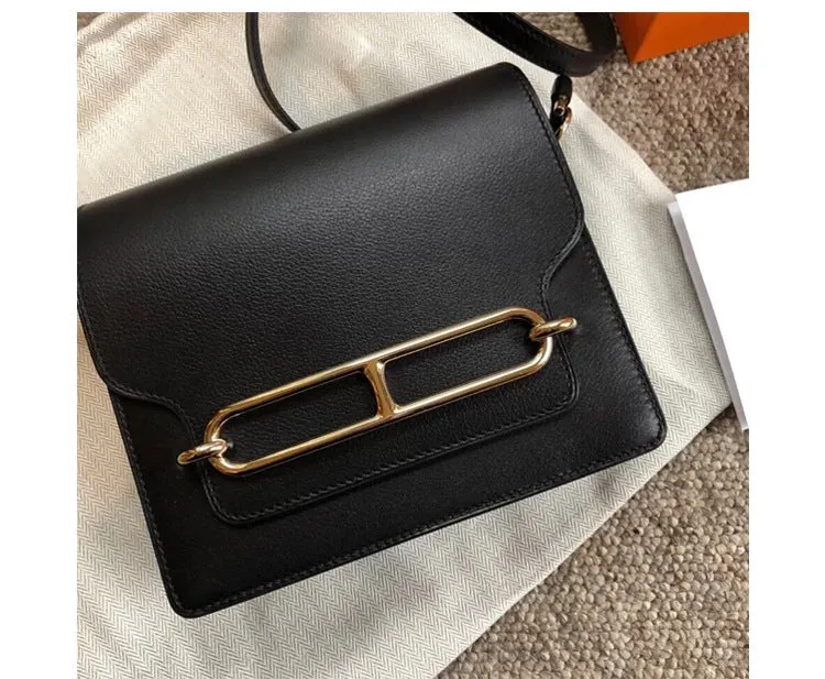SEALBEER Small square bag women's messenger bag high-end goat pattern cowhide pig nose bag genuine leather women's bag shoulder bag versatile