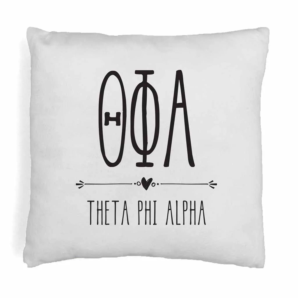 Theta Phi Alpha Greek Boho Sorority Throw Pillow Cover for Dorm or Apartment